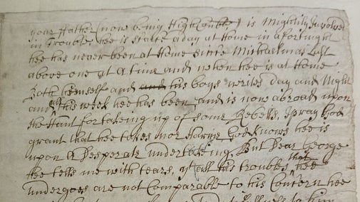 Close up of an old handwritten letter